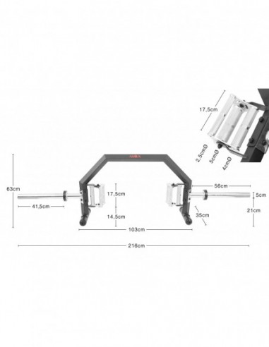 Μπάρα Amila Farmers Walk Handles 46108 - Image 5