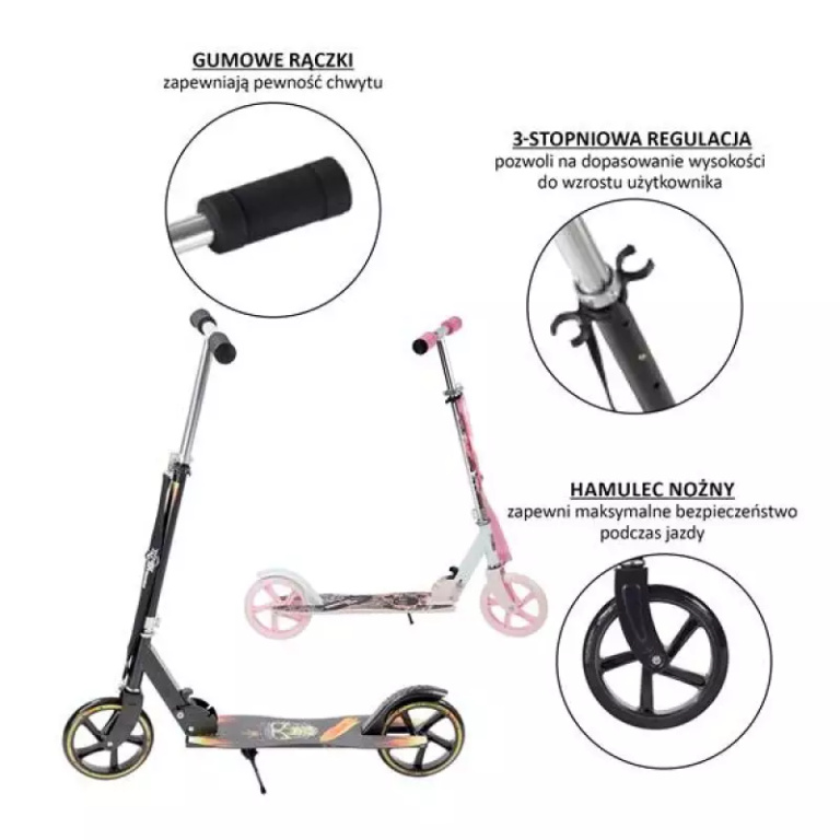 Nils Extreme HA205D BLACK PU 205MM scooter - Image 2