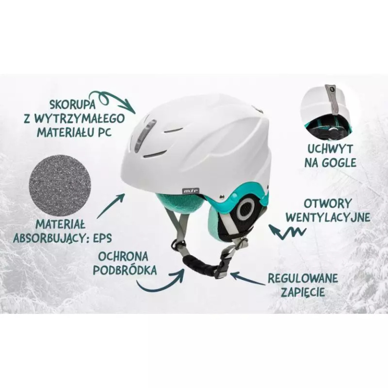 Meteor Lumi ski helmet white / mint 24858-24860 - Image 6