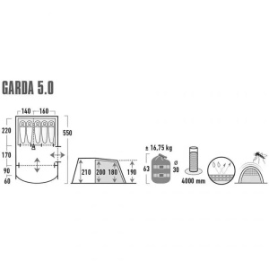 Σκηνή Camping Garda High Peak 5.0 11823 - Image 7