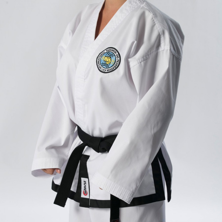 Taekwon-do Στολή SMAI ITF Μαύρο Σιρίτι Ριγωτή - Image 3