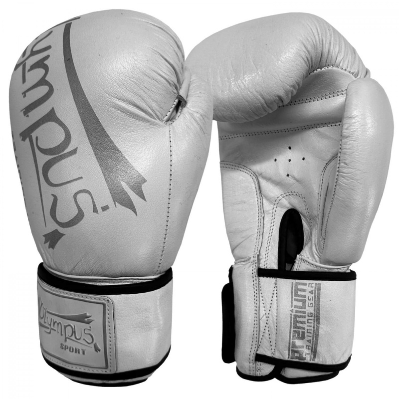 Γάντια Πυγμαχίας Δερμάτινα Olympus TRAINING IV-Λευκά