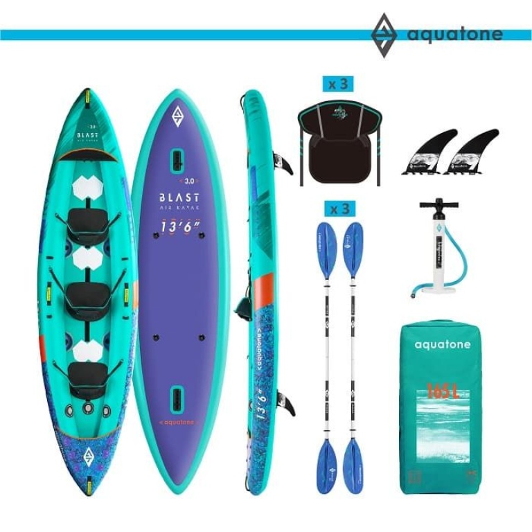 Καγιάκ Φουσκωτό 3 Ατόμων Blast Recreational Kayak 13'6'' 410cm Aquatone