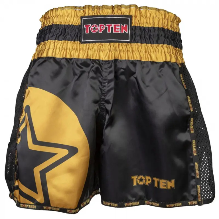 TOP TEN Thaiboxing Σορτσάκι STAR Μαύρο/Χρυσό