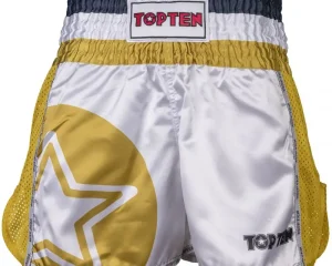 Σορτσάκι Thaiboxing TOP TEN STAR Λευκό/Χρυσό