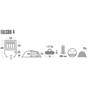 Σκηνή 4 Ατόμων Falcon 4 High Peak 10327 - Image 8