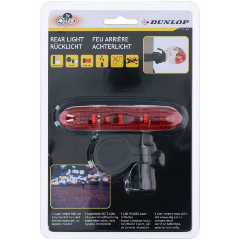 Πίσω Φανός Ποδηλάτου Dunlop 5 LED 249353 - Image 3