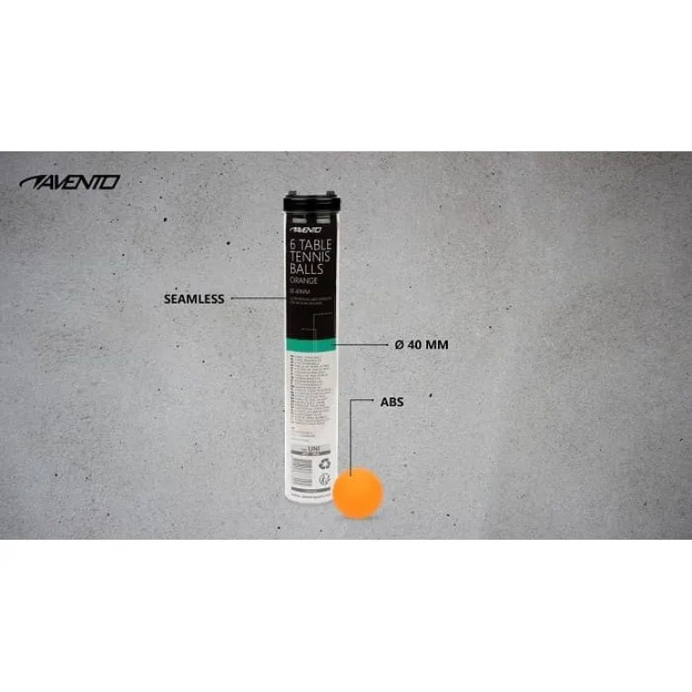 Μπαλάκια Ping Pong Πορτοκαλί Σετ 6τμχ Avento 46TI - Image 2