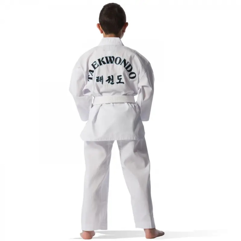 Taekwondo Στολή Olympus CLUB Ριγωτή Άσπρο Ρεβέρ - Image 3