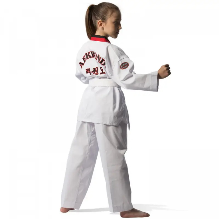 Taekwondo Στολή Olympus KYORUGI POOM Μαύρο/Κόκκινο Ρεβέρ - Image 2