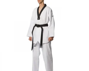 Taekwondo Στολή adiTS01 Adidas ADI-START Μαύρο Ρεβέρ