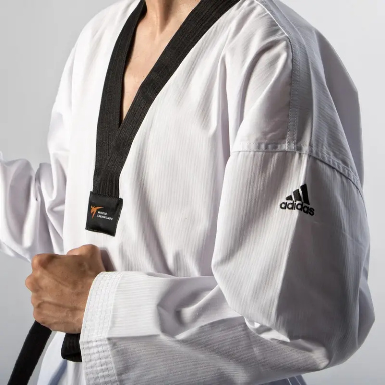 Taekwondo Στολή adiTS01 Adidas ADI-START Μαύρο Ρεβέρ - Image 3