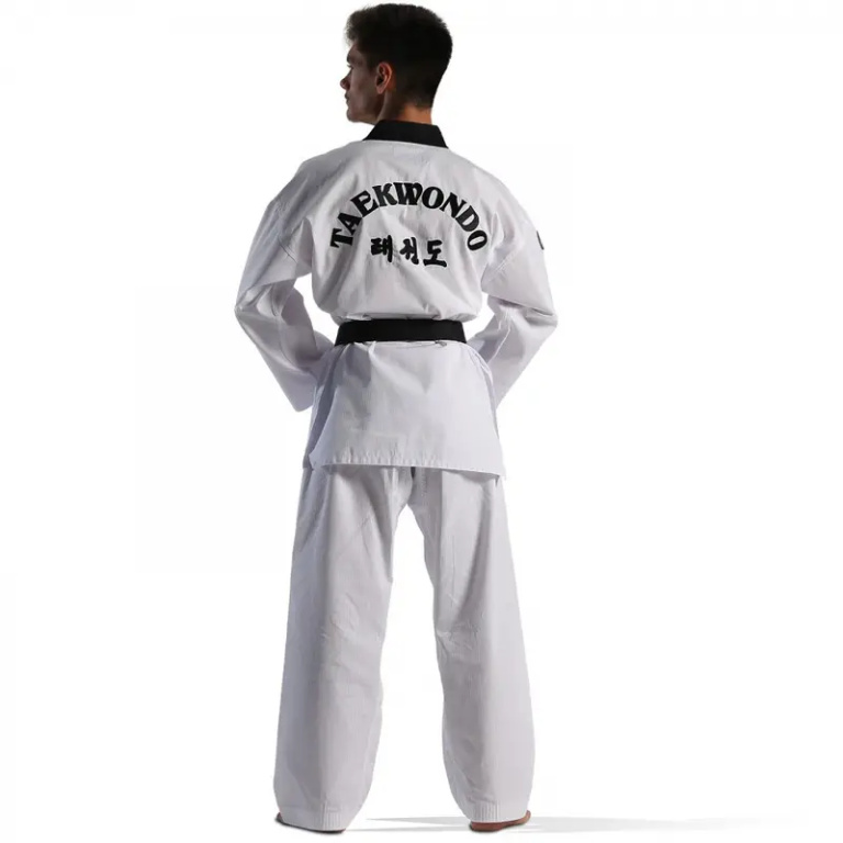 Taekwondo Στολή Olympus QD Ριγωτή Μαύρο Ρεβέρ - Image 2