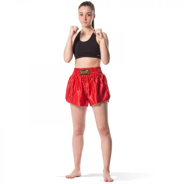 Σορτς Kick Thai Κόκκινο Silk Μονόχρωμο Olympus - Image 2