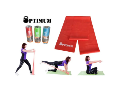 Λάστιχο Latex Gym Band 250X15cm Κόκκινο (μαλακό) Optimum