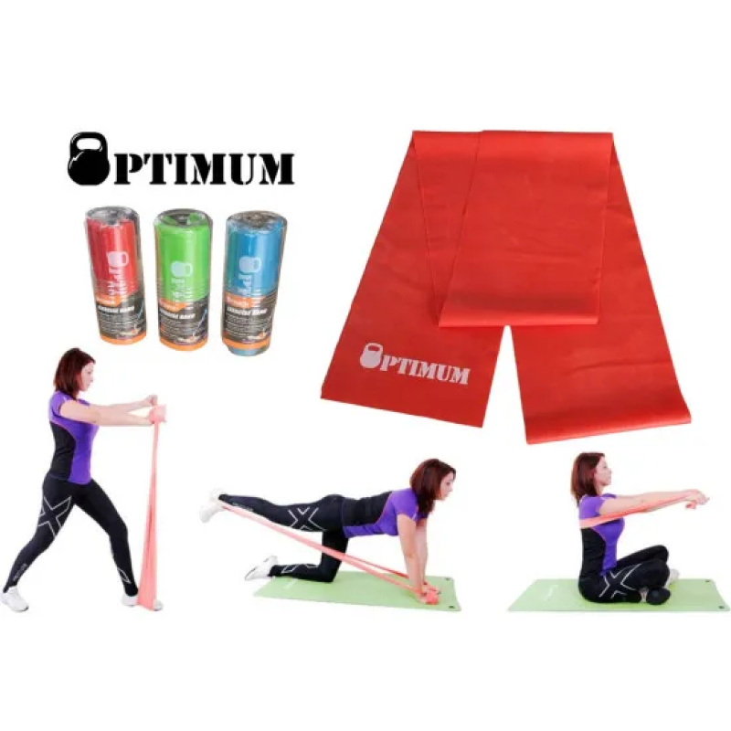 Λάστιχο Latex Gym Band 250X15cm Κόκκινο (μαλακό) Optimum