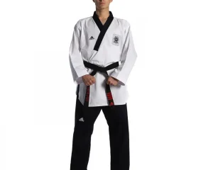 Taekwondo Στολή Adidas ADITPAM01 POOMSAE για Άνδρες Άσπρο/Σκούρο Μπλε