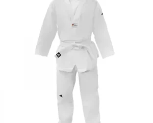 Taekwondo Στολή adiTS02 Adidas ADI-START II Άσπρο Ρεβέρ
