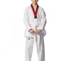 Taekwondo Στολή adidas ADI-START Μαύρο/Κόκκινο Ρεβέρ – adiTS01
