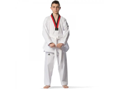 Taekwondo Στολή adidas ADI-START Μαύρο/Κόκκινο Ρεβέρ – adiTS01