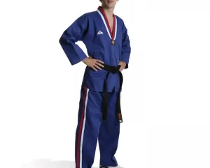 Taekwondo Στολή Olympus ΕΠΙΔΕΙΞΕΩΝ Μπλε με Κόκκινες/Άσπρες Ρίγες