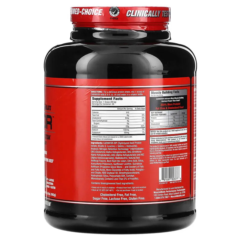 Πρωτείνη Μοσχαριού MuscleMeds Carnivor Beef Isolate, 1624/2040gr - Image 2