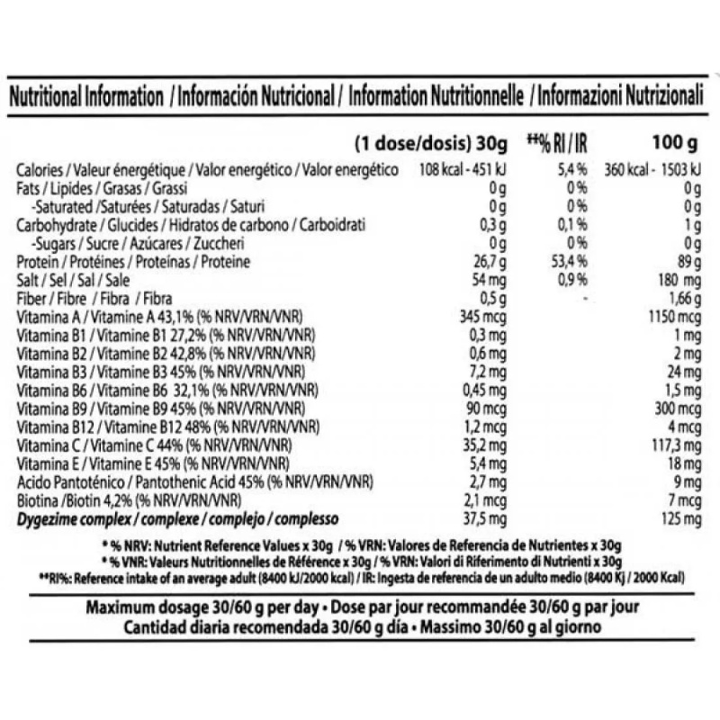 ISO 100 Καθαρή Πρωτείνη Pro Zero 1000gr OXYGEN NUTRITION - Image 2