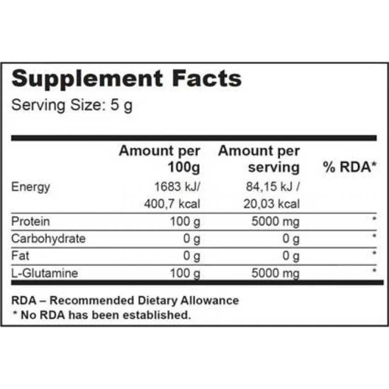 Σκόνη Γλουταμίνης 100% L-Glutamine 500gr BIOTECH USA - Image 2