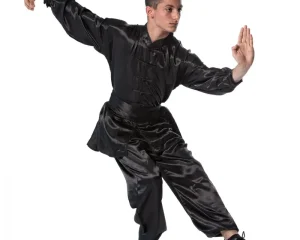 Μαύρη Wu Shu Στολή Tai Chi Style Μακρύ Μανίκι