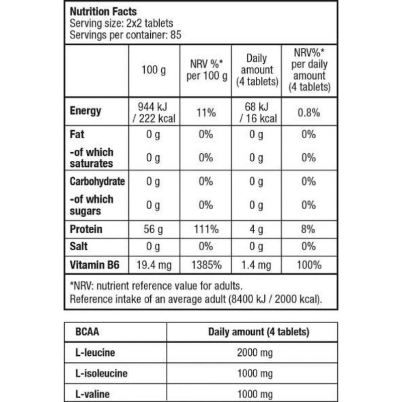 BCAA+B6 Αμινοξέα 200tabs BIOTECH USA - Image 2