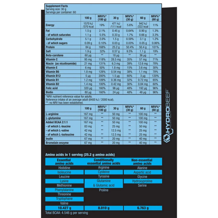 Beef Protein Πρωτείνη Βοείου Κρέατος 500gr BIOTECH USA - Image 2