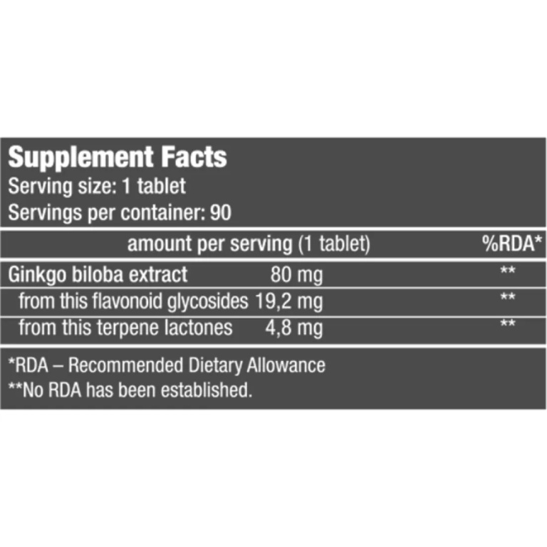 Ginkgo Biloba 90 tabs BIOTECH USA - Image 2