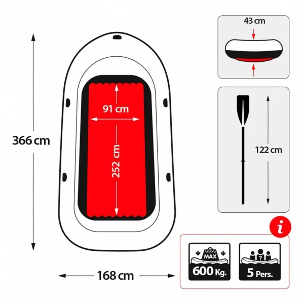 Φουσκωτή Βάρκα Excursion 5 SET Intex  με Κουπιά και Τρόμπα - Image 6