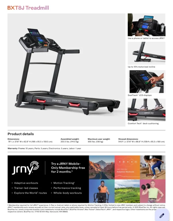 Διάδρομος Γυμναστικής BOWFLEX BXT8Ji - Image 11