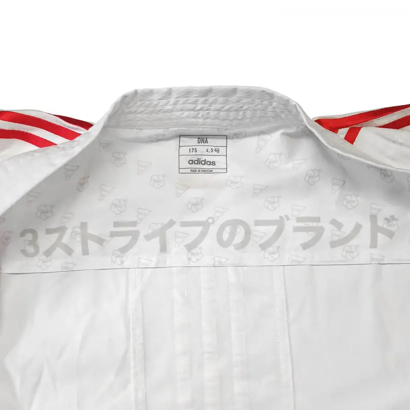Στολή Καράτε adidas K220 DNA WKF Εγκεκριμένη Κόκκινες Ρίγες - Image 3