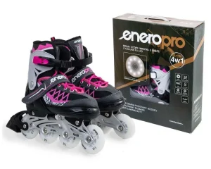 Πατίνια Rollers Skates ENERO PRO LED 4 σε 1 Ροζ-Γκρι