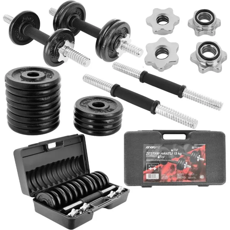 Σετ Αλτήρων CAST IRON DUMBBELL 15 KG (2x7.5 KG) ENERO FIT CASE - Image 3
