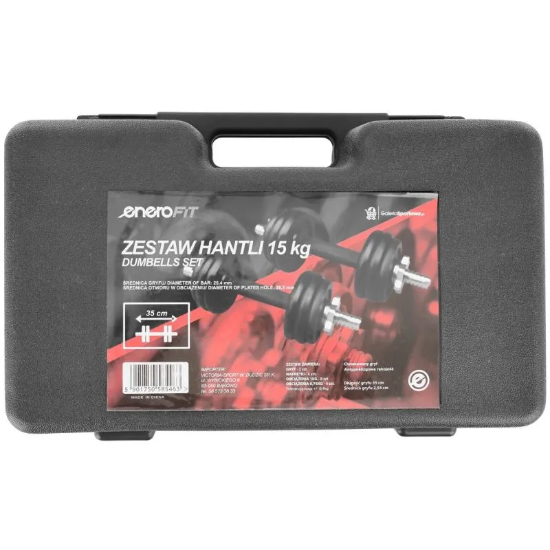 Σετ Αλτήρων CAST IRON DUMBBELL 15 KG (2x7.5 KG) ENERO FIT CASE - Image 8