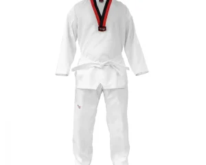 Taekwondo Στολή Olympus STUDENT PRIME Μαύρο / Κόκκινο V