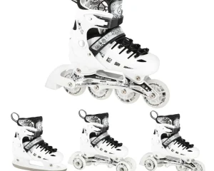 Πατίνια NH10905 4in1 WHITE LED SIZE M(35-38) ROLLER SKATES WITH DIMENSIONAL HOCKEY BLADE NILS EXTREME