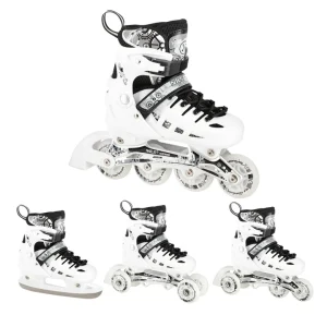 Πατίνια NH10905 4in1 WHITE LED SIZE M(35-38) ROLLER SKATES WITH DIMENSIONAL HOCKEY BLADE NILS EXTREME