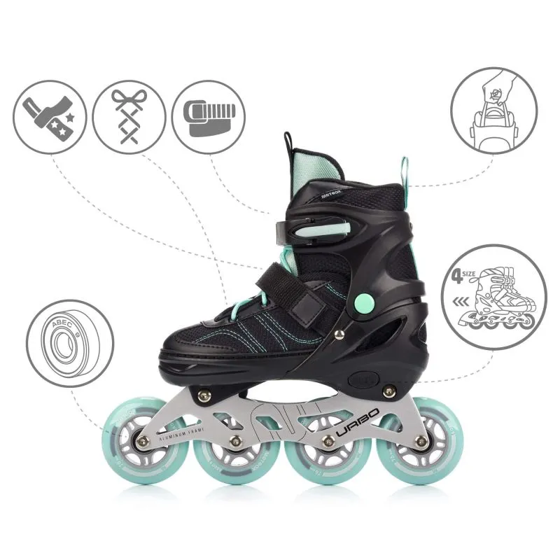 Πατίνια Meteor M 34-37 Urbo Roller Skates Black/Mint - Image 4