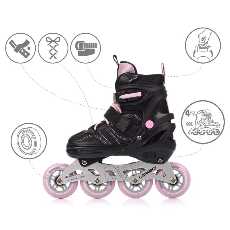 Πατίνια Meteor M 34-37 Urbo Roller Skates Black/Pink - Image 4