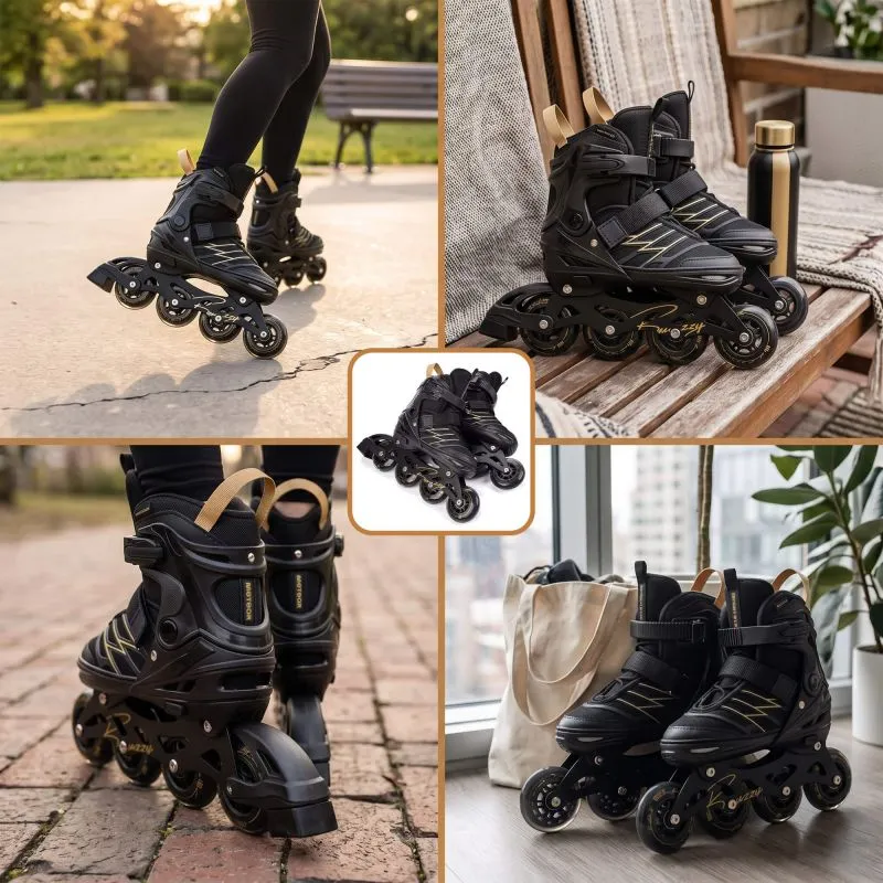 Πατίνια Meteor L 38-43 Buzzy Roller Skates Black/Gold - Image 6