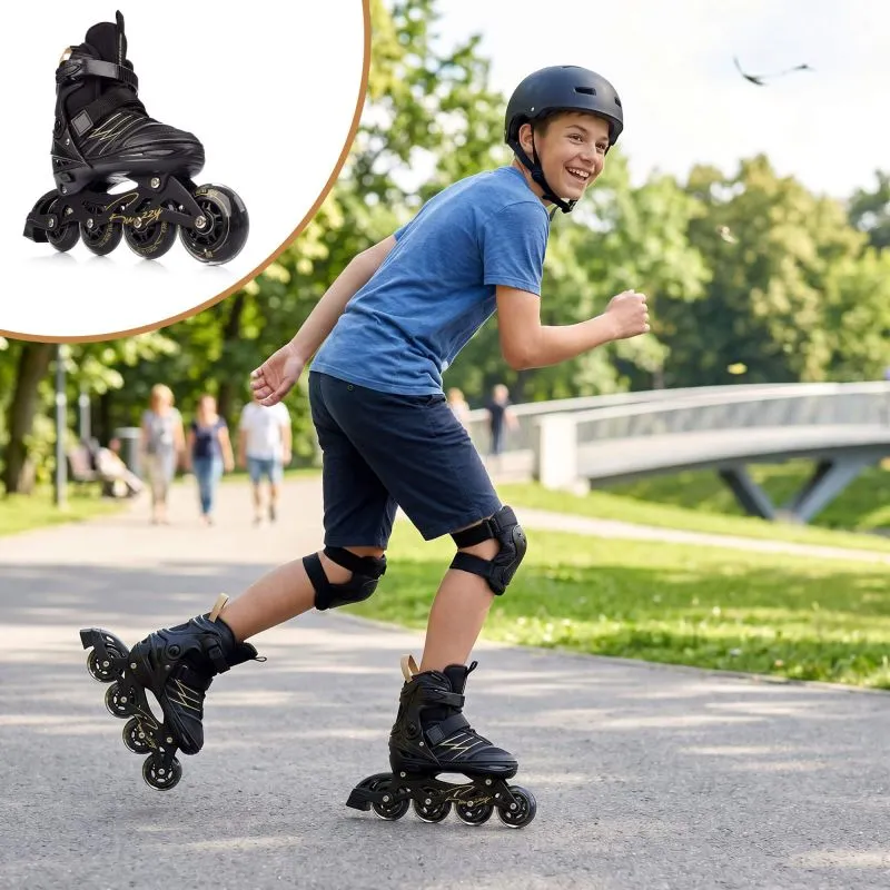 Πατίνια Meteor L 38-43 Buzzy Roller Skates Black/Gold - Image 10