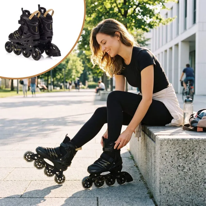 Πατίνια Meteor L 38-43 Buzzy Roller Skates Black/Gold - Image 11