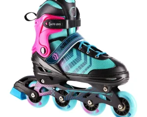 NH18192A 4in1 BLACK-PURPLE SIZE M(34-38) ROLLER SKATES WITH HOCKEY SLEEVE NILS EXTREME