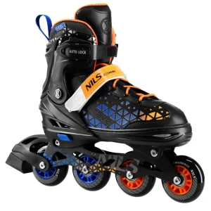 NH18190A BRAVE BLUE-ORANGE ROLLER SKATES SIZE S (29-33) WITH NILS EXTREME HOCKEY BOARD