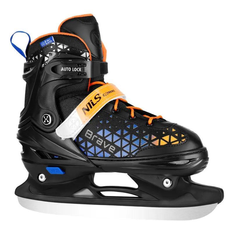 NH18190A BRAVE BLUE-ORANGE ROLLER SKATES SIZE S (29-33) WITH NILS EXTREME HOCKEY BOARD - Image 8